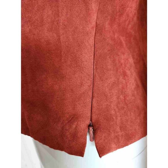 Positive Attitude women's 12 copper bronze 2 piece set suede jacket & tank Autum - Picture 4 of 7